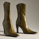 Olive Distressed Jeffrey Campbell Be Bold Bootie SIZE 7 1/2 [PRELOVED]