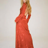 Sweet Talker Maxi Dress in Cinnamon Jacquard