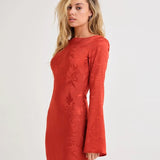 Sweet Talker Maxi Dress in Cinnamon Jacquard