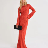 Sweet Talker Maxi Dress in Cinnamon Jacquard