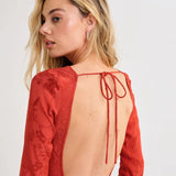 Sweet Talker Maxi Dress in Cinnamon Jacquard