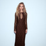 Zara Brown Long Lace Dress  SIZE SMALL *PRELOVED*